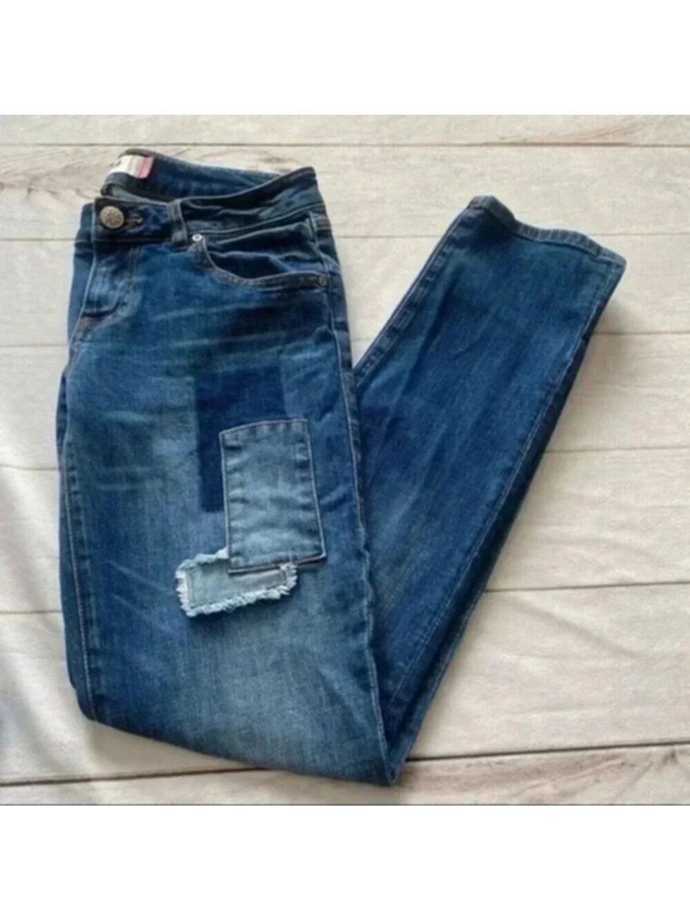 CAbi Slim Boyfriend Patchwork Jeans #5308 Sz 2
